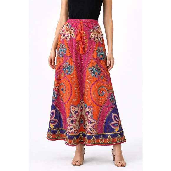Soft Surroundings Marguerite Maxi Skirt Boho Paisley Rayon Elastic XS - Picture 2 of 7